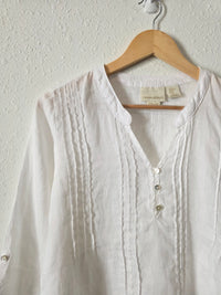 White Relaxed Linen Top (XS)