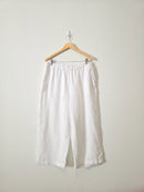 White Linen Wide Leg Pants (XL)