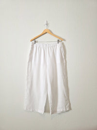 White Linen Wide Leg Pants (XL)
