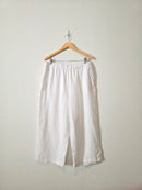 White Linen Wide Leg Pants (XL)