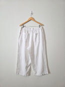 White Linen Wide Leg Pants (XL)