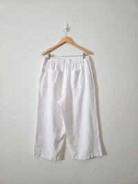 White Linen Wide Leg Pants (XL)