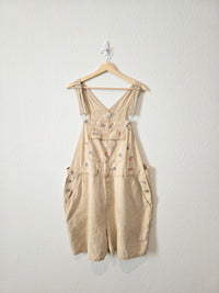 Vintage Floral Linen Shortalls (22W)