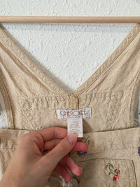 Vintage Floral Linen Shortalls (22W)