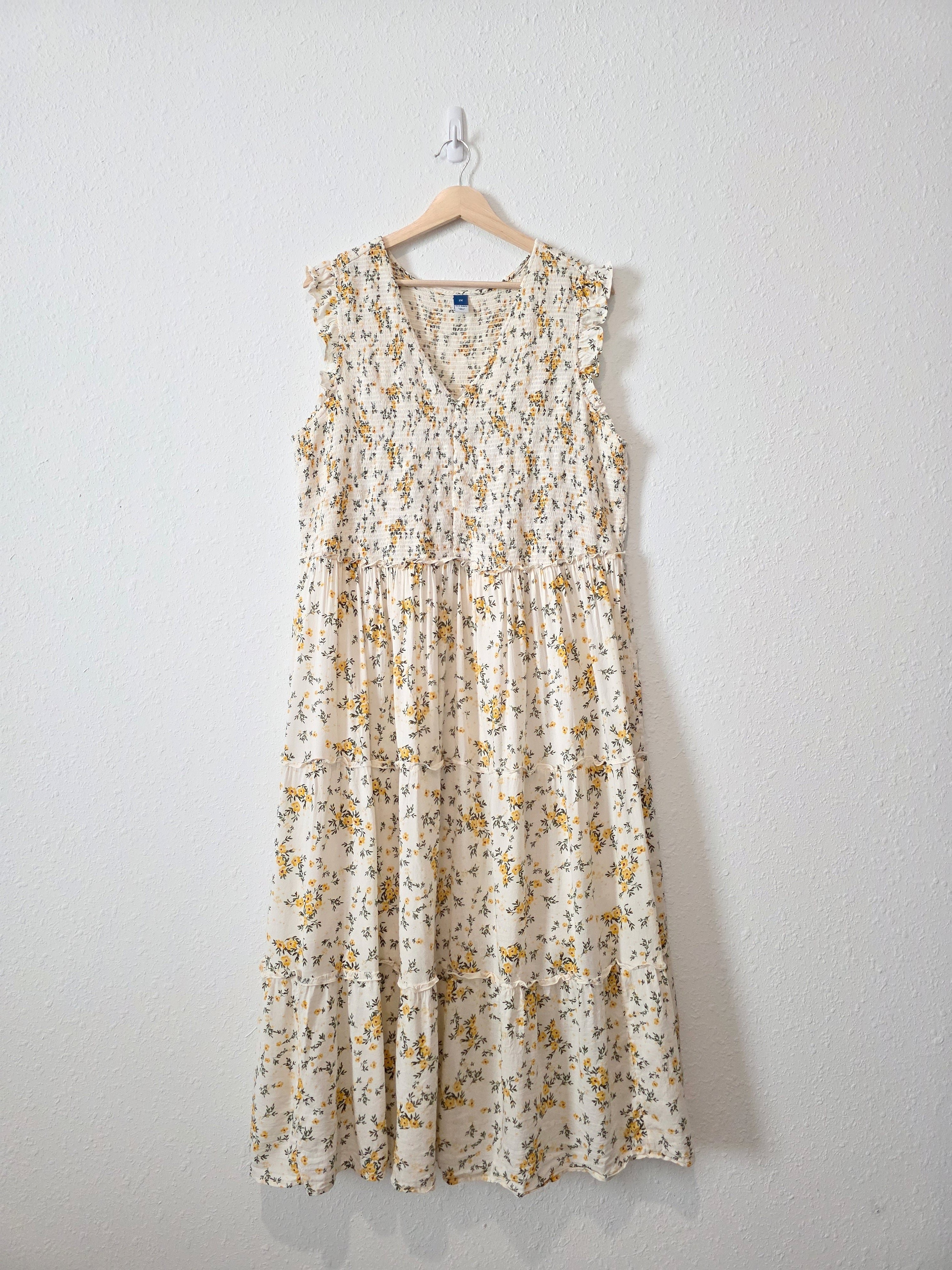 Floral Smocked Midi Dress (2X)