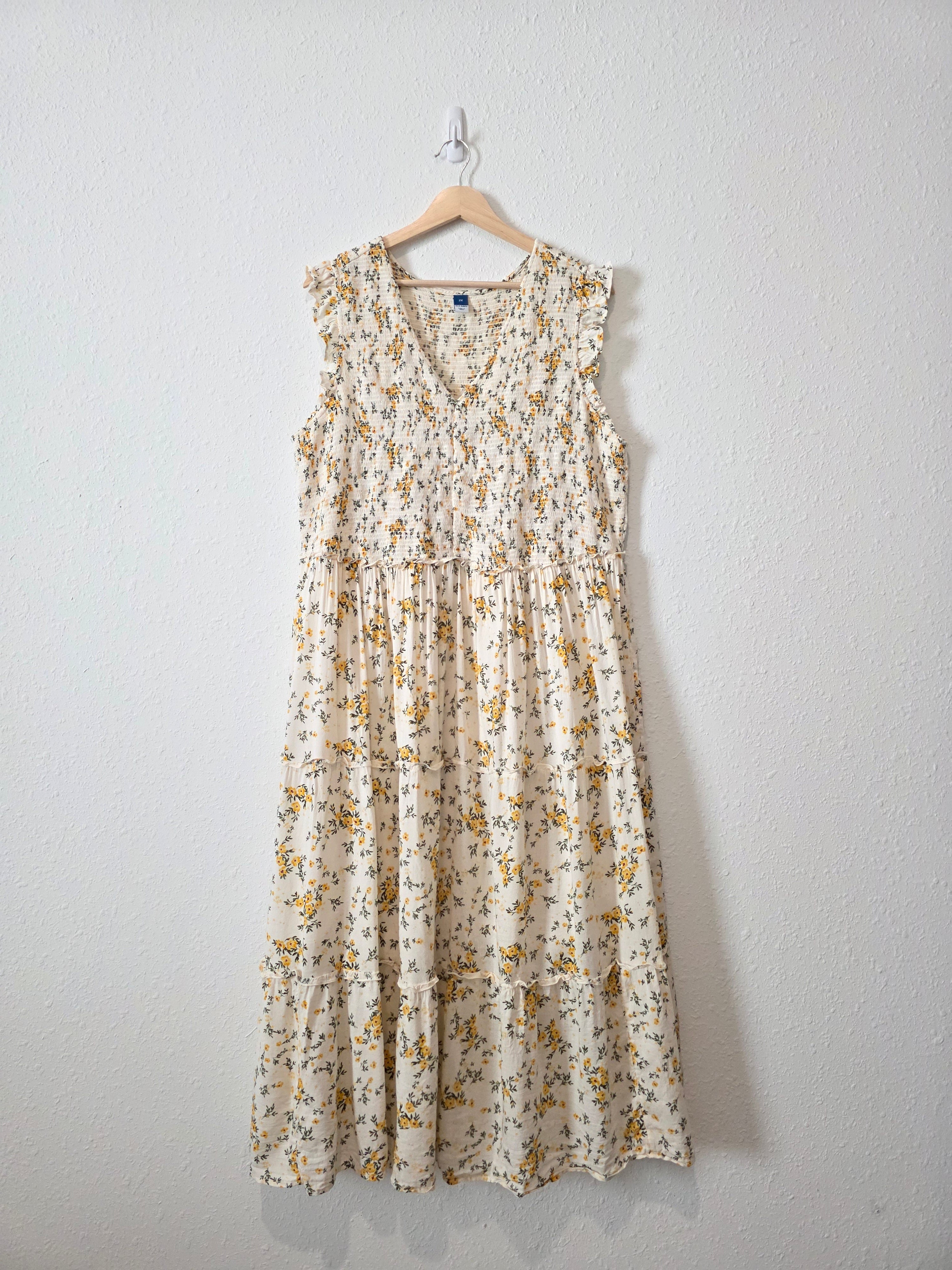 Floral Smocked Midi Dress (2X)