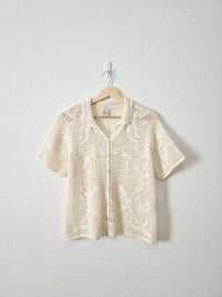 Vintage Crochet Button Up (L)