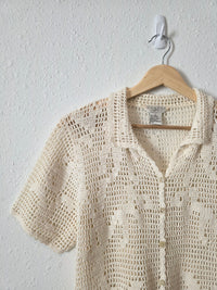 Vintage Crochet Button Up (L)