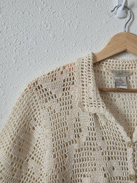 Vintage Crochet Button Up (L)