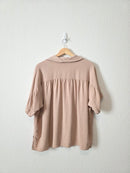 Zenana Linen Blend Button Up (L/XL)