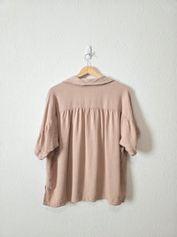 Zenana Linen Blend Button Up (L/XL)
