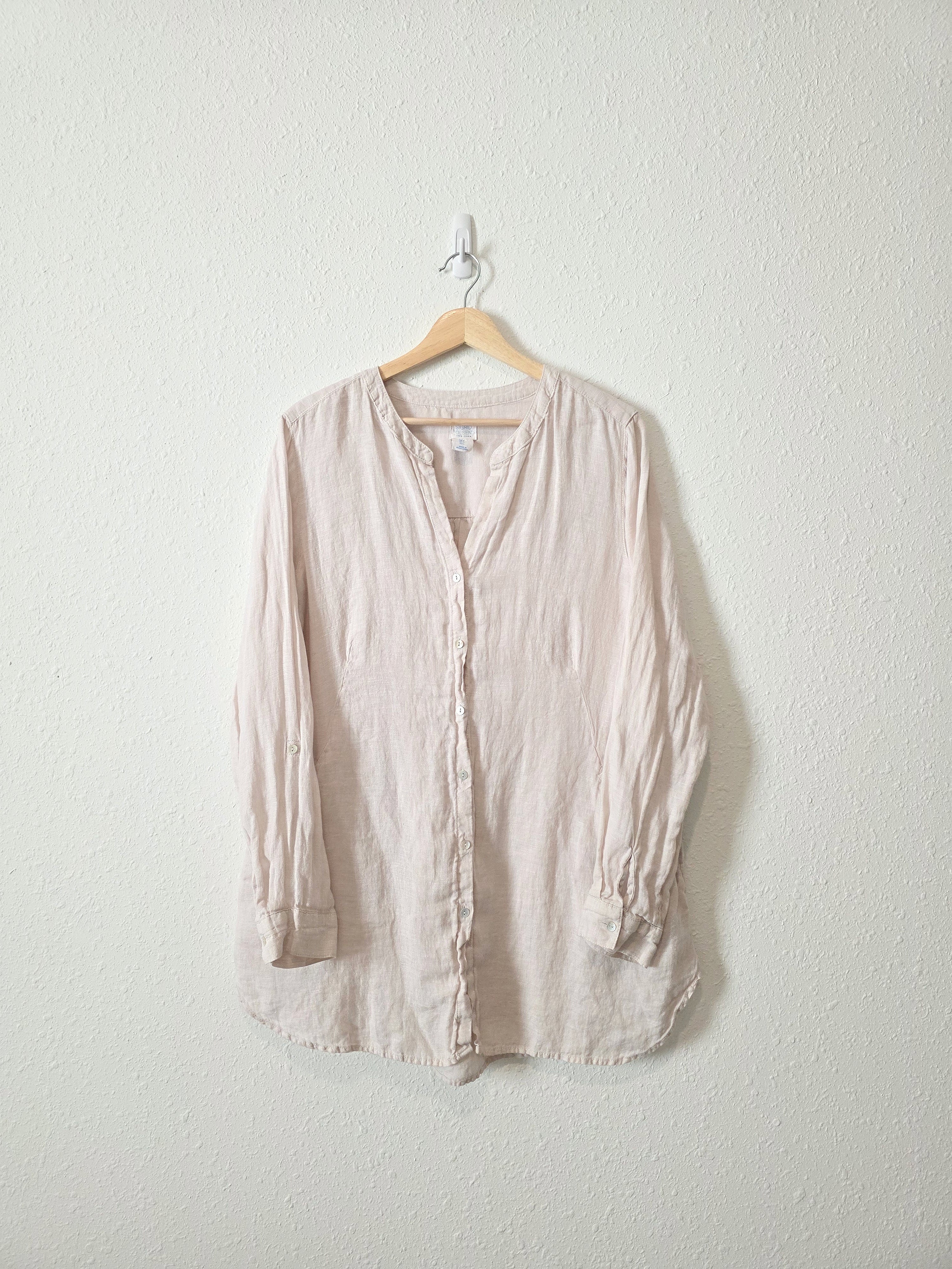 100% Linen Button Up Tunic (L)