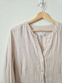 100% Linen Button Up Tunic (L)