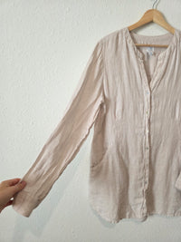 100% Linen Button Up Tunic (L)