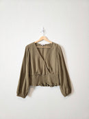 Madewell Olive Gauze Top (L)