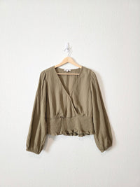 Madewell Olive Gauze Top (L)