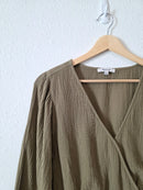 Madewell Olive Gauze Top (L)