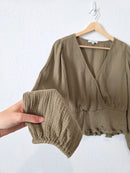 Madewell Olive Gauze Top (L)