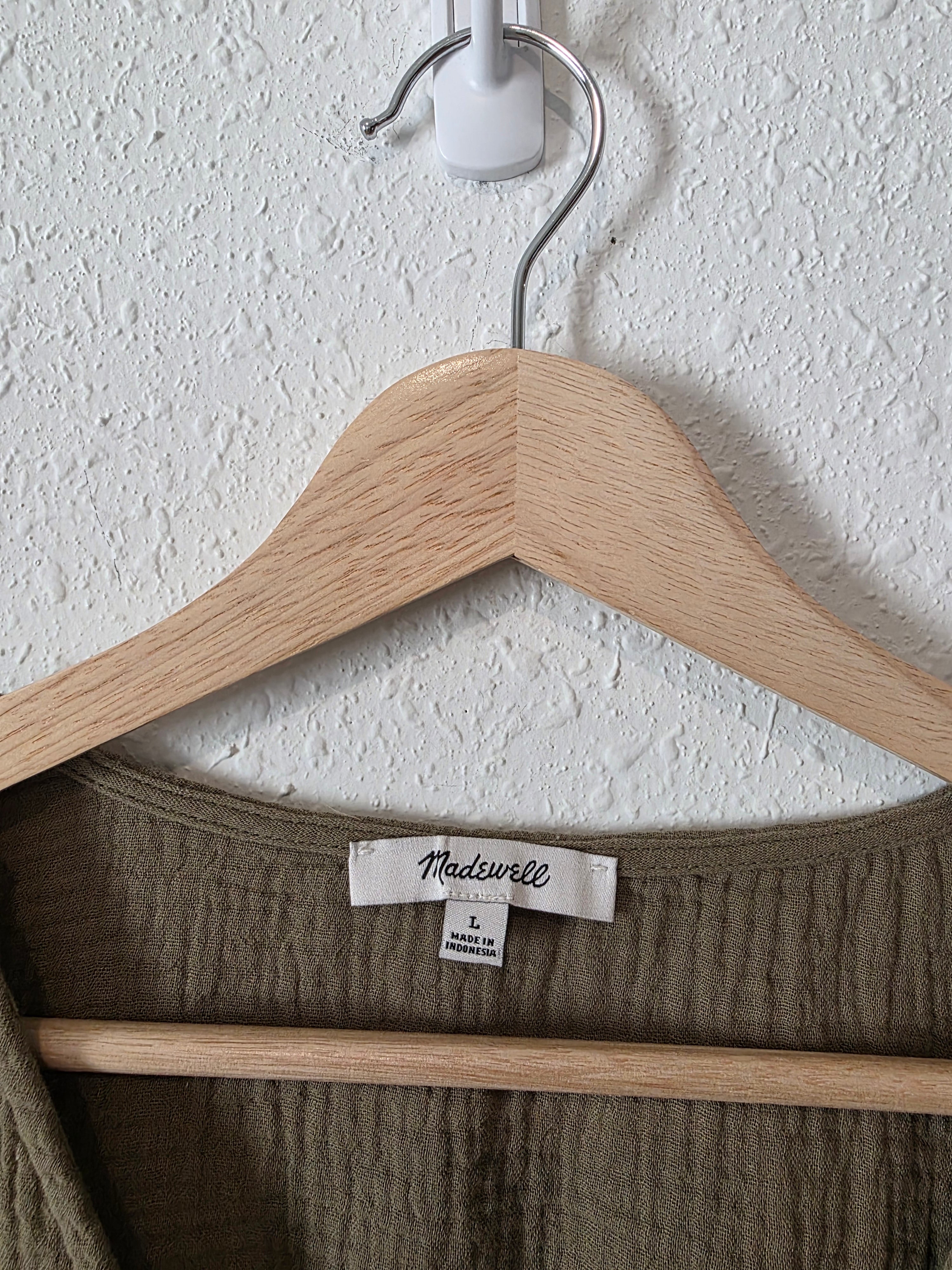 Madewell Olive Gauze Top (L)