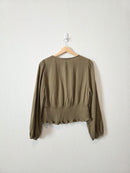 Madewell Olive Gauze Top (L)