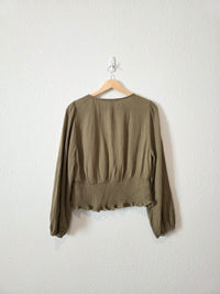 Madewell Olive Gauze Top (L)