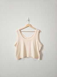 Anthropologie Cream Crop Tank (L)
