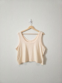 Anthropologie Cream Crop Tank (L)