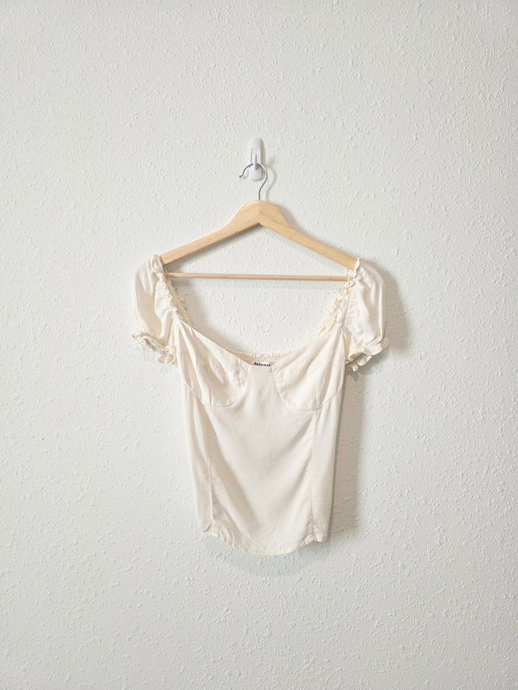 Reformation Ivory Sweetheart Top (4)