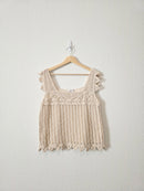 Crochet Knit Cotton Tank (L)