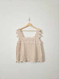 Crochet Knit Cotton Tank (L)