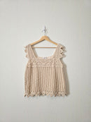 Crochet Knit Cotton Tank (L)