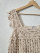 Crochet Knit Cotton Tank (L)