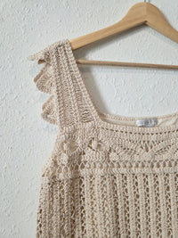 Crochet Knit Cotton Tank (L)