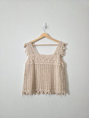 Crochet Knit Cotton Tank (L)