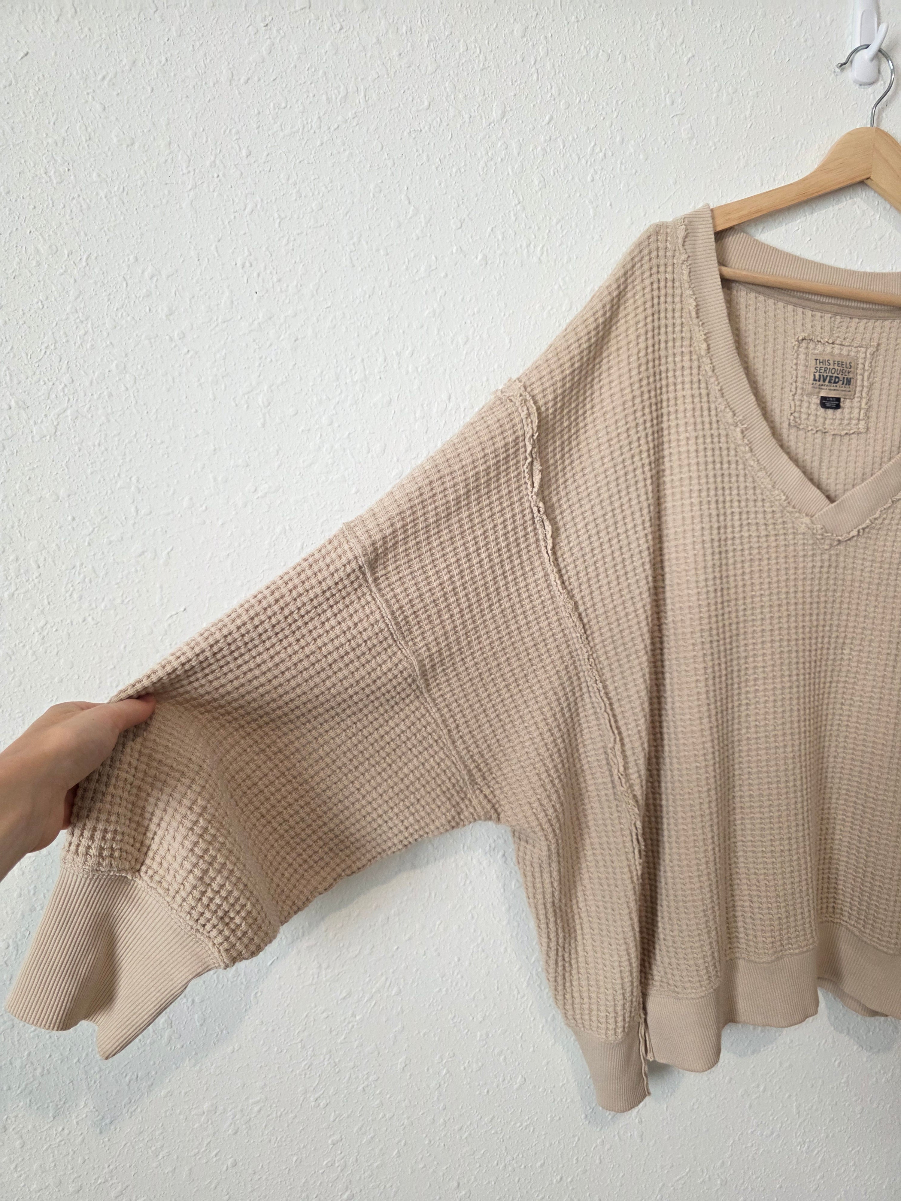 Waffle Knit Oversized Top (L)