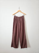 Dissh Chocolate Linen Trousers (4)