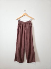 Dissh Chocolate Linen Trousers (4)