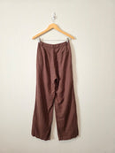 Dissh Chocolate Linen Trousers (4)