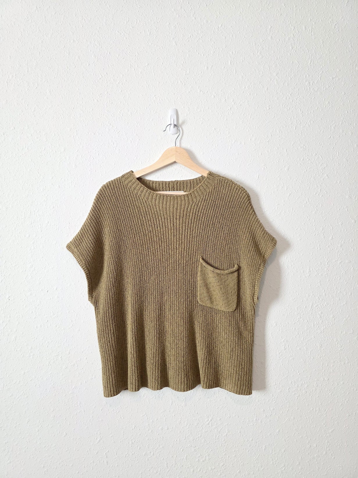 Free People Olive Knit Top (L)