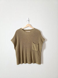 Free People Olive Knit Top (L)