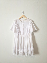 Rowie White Cotton Mini Dress (L)