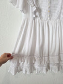 Rowie White Cotton Mini Dress (L)