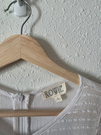 Rowie White Cotton Mini Dress (L)