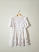 Rowie White Cotton Mini Dress (L)