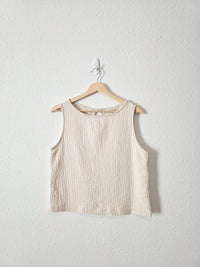 Neutral Cotton Linen Tank (S)