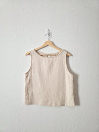 Neutral Cotton Linen Tank (S)