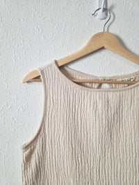 Neutral Cotton Linen Tank (S)