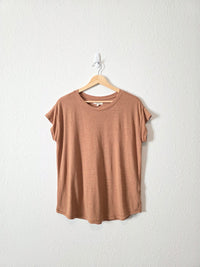 Madewell Earthy Linen Blend Tee (XS)