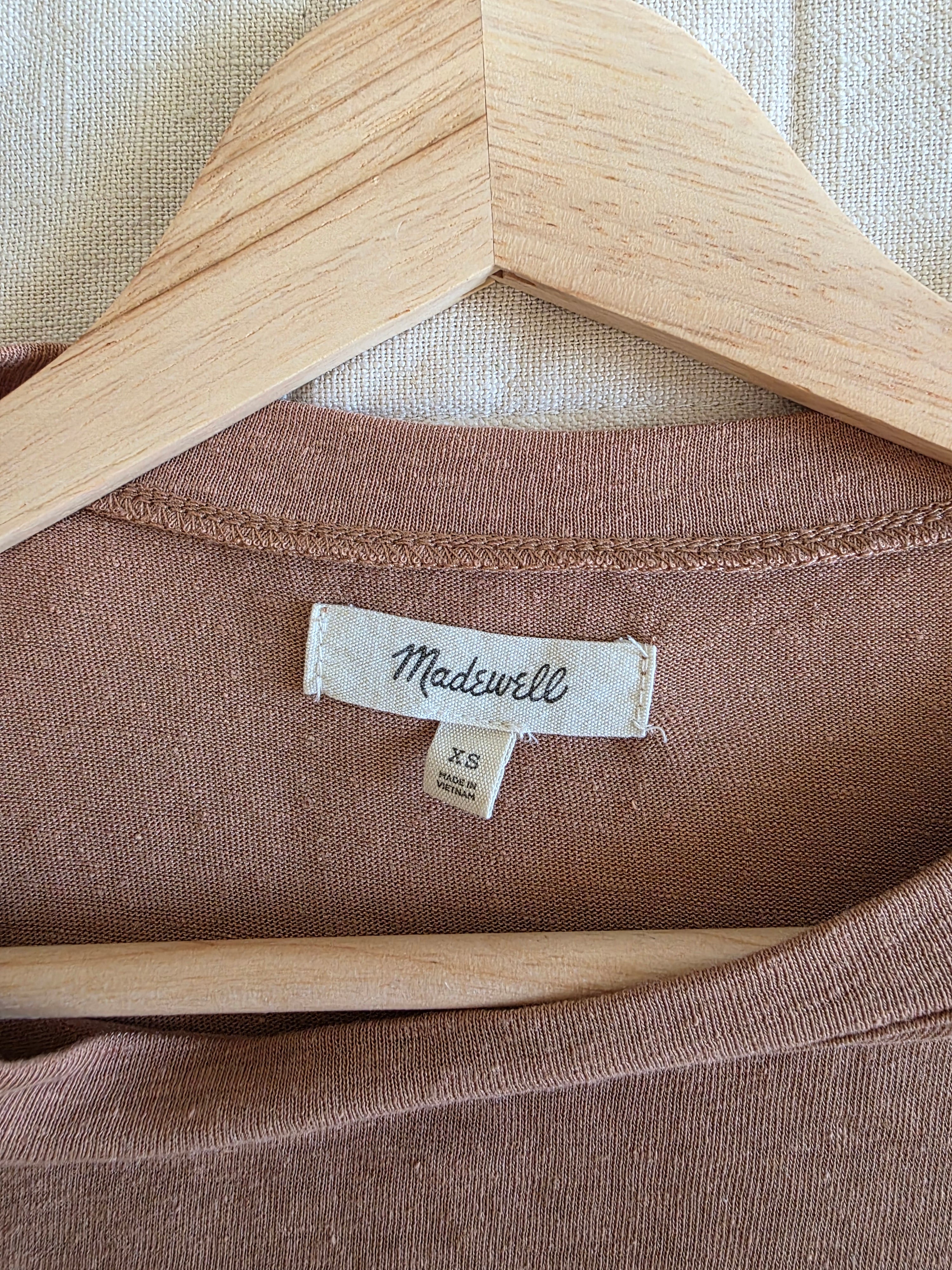 Madewell Earthy Linen Blend Tee (XS)