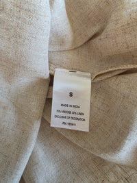 Oat Linen Blend Smocked Top (S)